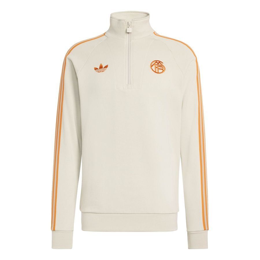 Bayern München Track Top OG Half Zip - Wonder Alumina/White/Orange - Men's-SoccerKits Hub | Buy Soccer Jerseys Online
